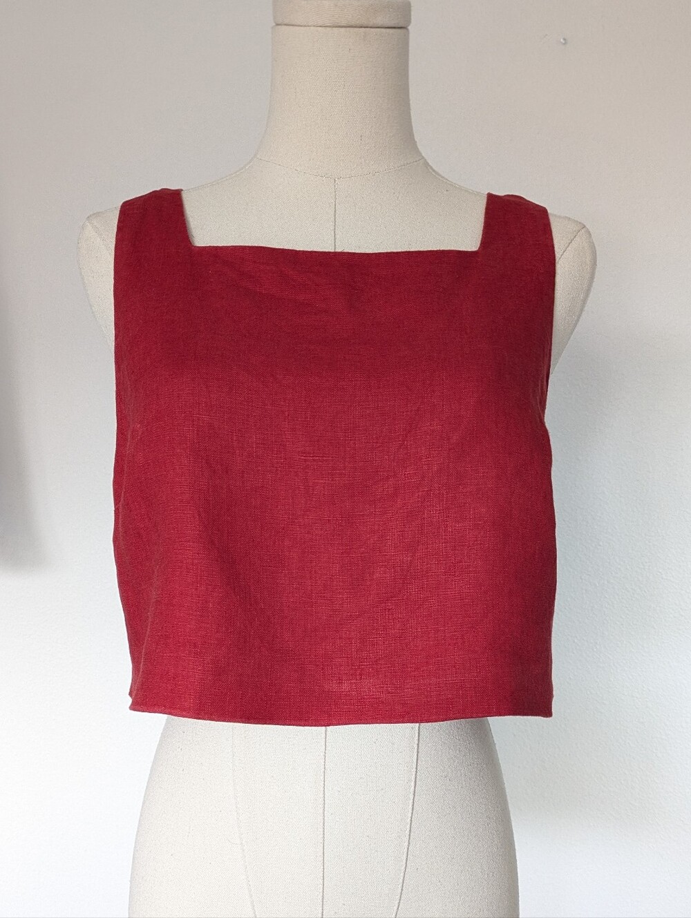 Reformation Cropped Linen Tank